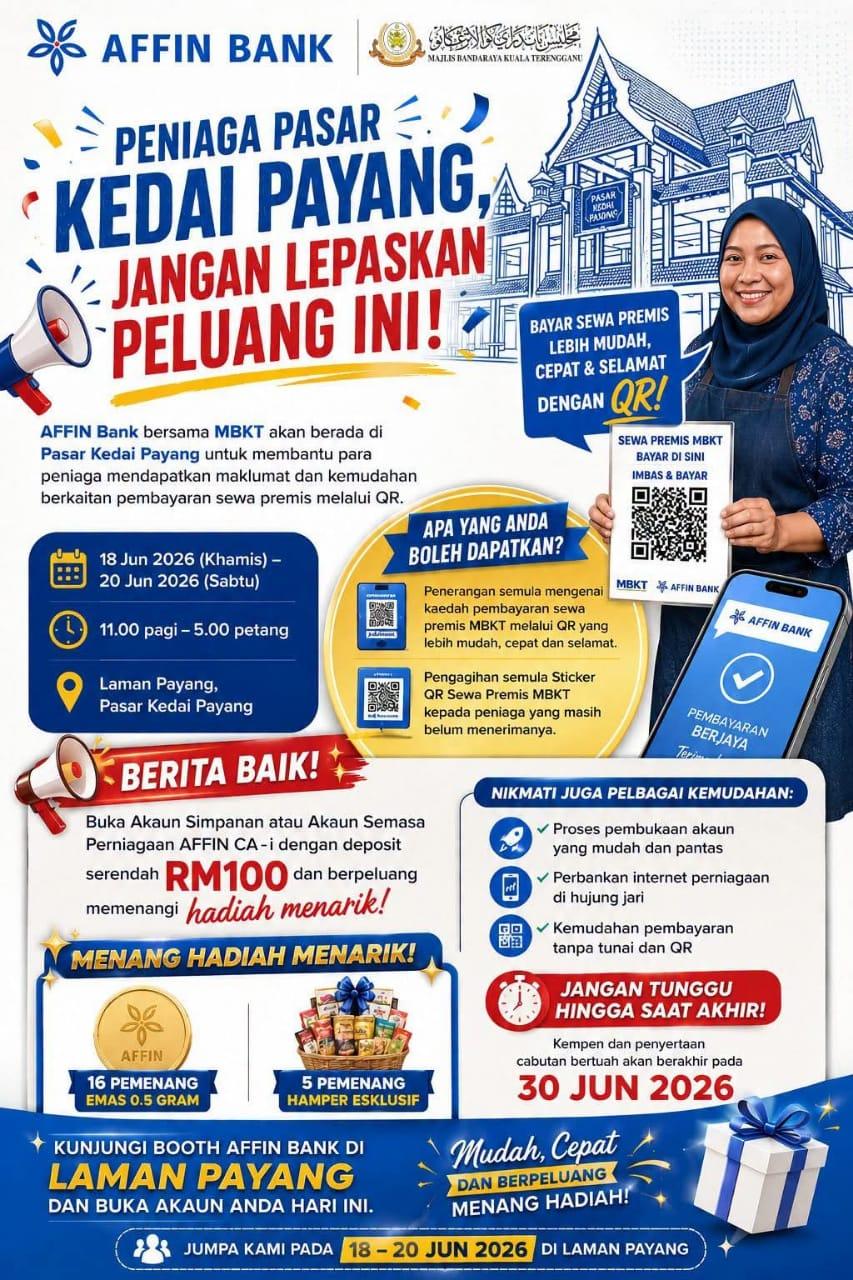 BAYARAN SEWA PREMIS DENGAN QR DARI AFFIN BANK
